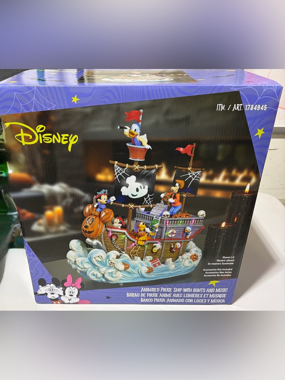 Disney Halloween Animated Pirate Ship with Lights and Music Mickey Mouse (New)